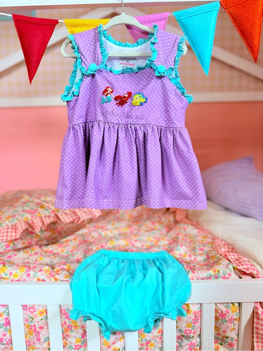 The Smocked Sisters Co “Under the Sea” Bloomer set